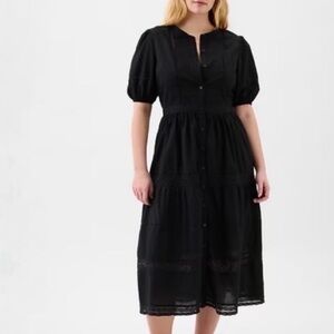 GAP Puff Sleeve Lace Midi Dress